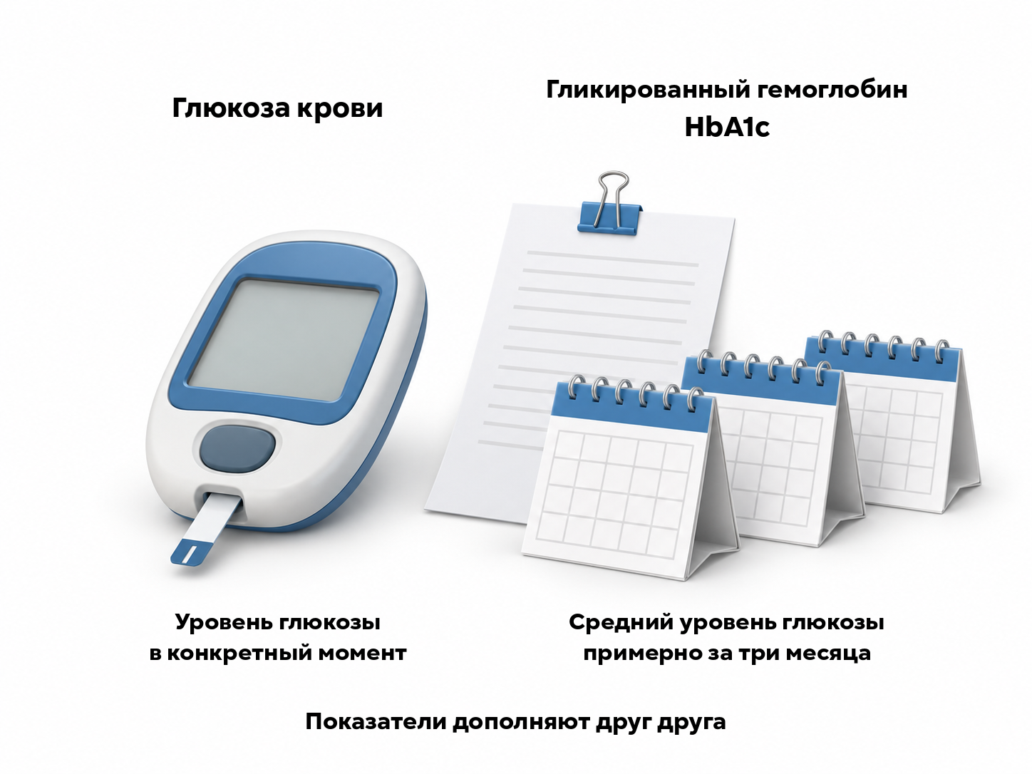 Глюкометр и анализ HbA1c: текущий и средний уровень глюкозы